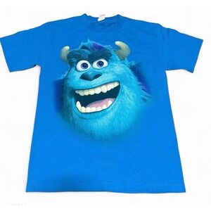 Vintage Disney Monsters Inc Sulley Face T-Shirt Blue Adult Small Pixar Tee